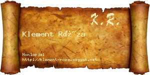Klement Róza névjegykártya